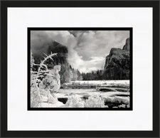 Ansel Adams Gates Of The Valley Winter Yosemite CA Custom Framed Print