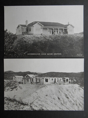 2 x Unterkunft Haus ROTORUA Neuseeland - Iles um 1930 Eruptionsschaden