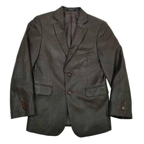 John Varvatos Boys 10 Blazer Jacket Brown Faux Suede Textured Single Breasted - Picture 9 of 10