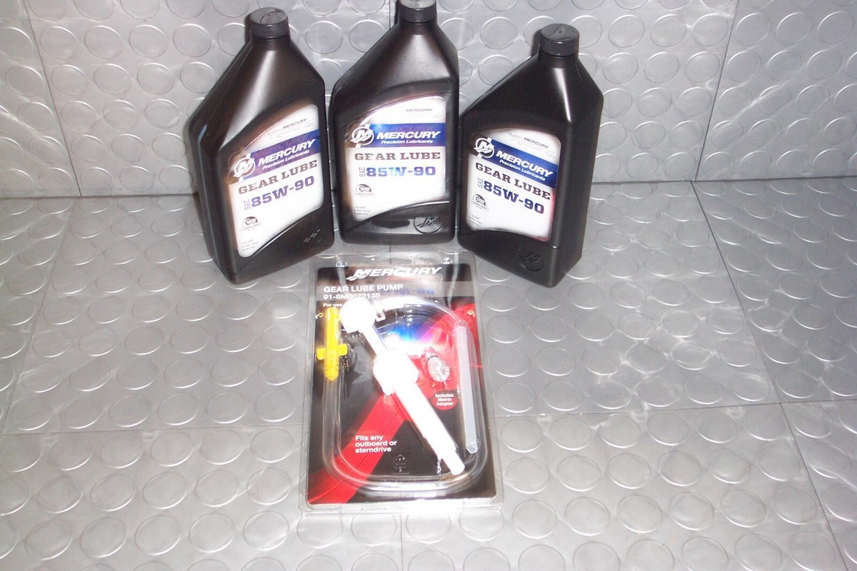 Mercury Racing Gear Lube 85w 90 Lube Pump 3Qts PN 92-8M0078015  