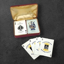 Vintage Congress 606 Double Deck Playing Cards Venetian Glass Clamshell Case USA