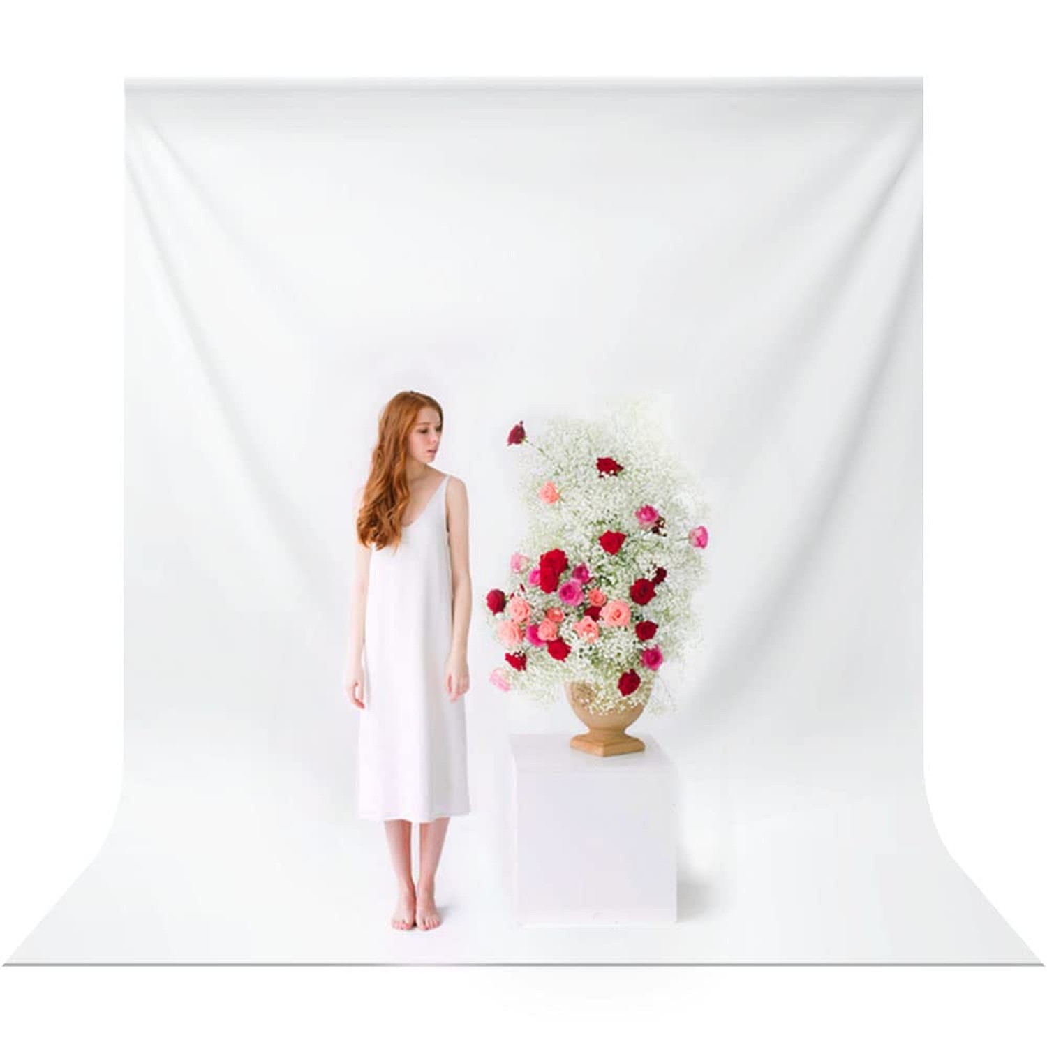 Julius Studio 10 x 13 ft. White Chromakey Photo Video Studio Fabric Backdrop,...