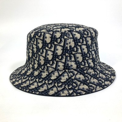 Dior キャスケット オブリーク 59 Christian Dior 113C907A4502 Oblique bucket Bob hat hat Canvas