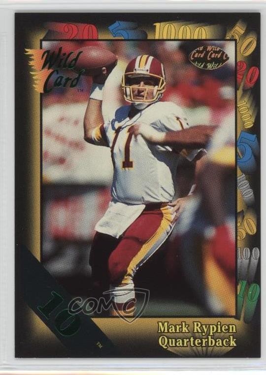 1991 Wild Card 10 Stripe Mark Rypien #51 0b5