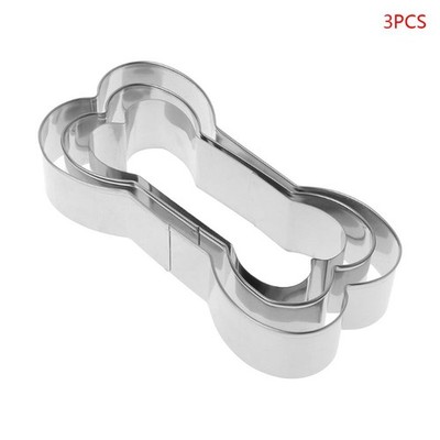 3pcs/set Dog Bone Shaped Cookie Cutter Mold Stainless Steel Pastry Biscuit Cake