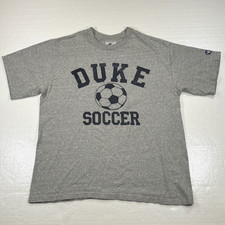 Vintage Duke Soccer Shirt Men's XL Heather Gray The Cotton Exchange 1990's