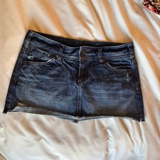 X2 Vintage Dark Wash Low Rise Y2K Micro Mini Denim Jean Skirt Size 6