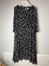 Seen worn Kept Anthropologie black leopard drop waist dress uk10