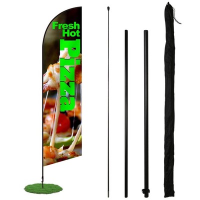 Anley Feather Flagpole Set - Assembled Flutter Banner Pole Set (Flagpole ONLY)