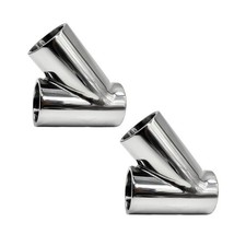 MARINE CITY 60 /90 Stainless Steel Tee Connector Hand Rail 3-Way Fit 2 Pcs