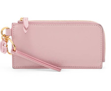 Gucci Double G Pink GG Leather Card Case Women's GG Heart Charm Gold