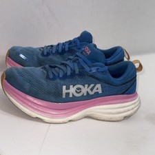 Hoka One One Bondi 8 Coastal Sky Blue Pink Running Shoes Sneakers Women  s Size 9