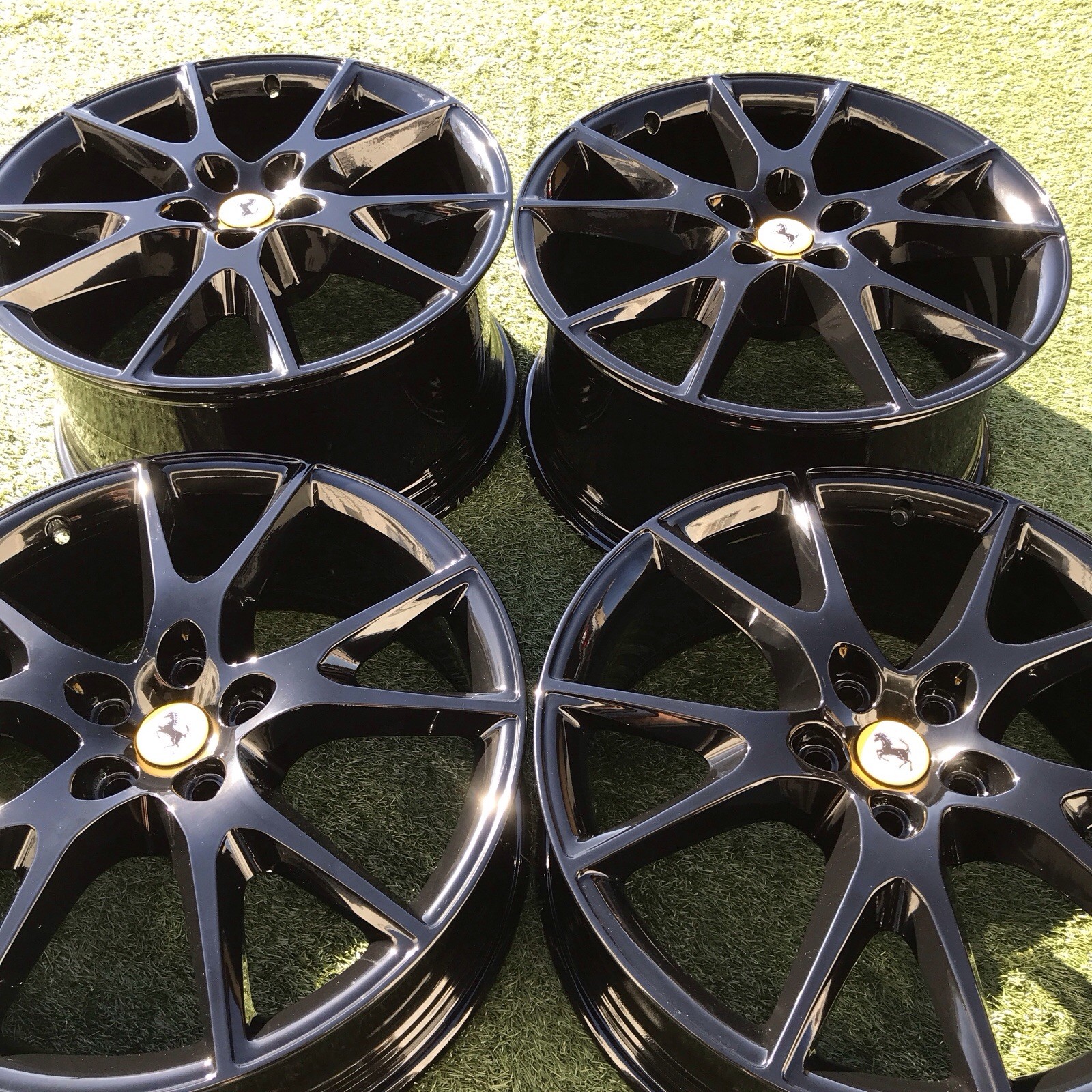 20 FERRARI CALIFORNIA T RIMS OEM STOCK FACTORY SET 4 WHEELS BLACK 242156