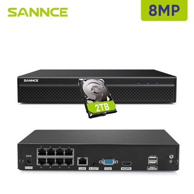 SANNCE PoE 8CH 16CH NVR Rekorder für 2MP 5MP 8MP IP Überwachungskamera