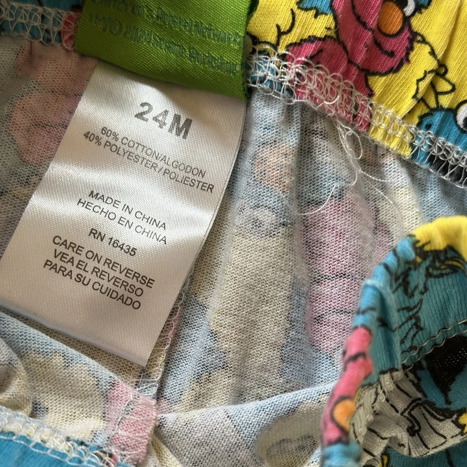 Lote de 6 pijamas mezclados y combinados de 24 meses para niñas Elmo Big Bird Abby Foto 3 de 4