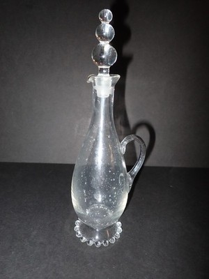 Imperial CANDLEWICK CRYSTAL  7 1/2'' - 4 OZ CRUET W/ LARGE BEAD STOPPER