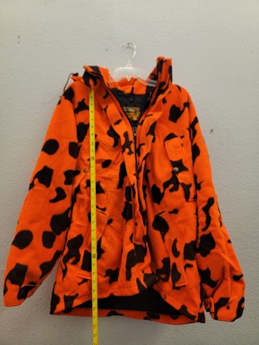 Chaqueta De Colección Cabelas Para Hombres Naranja Camuflada Con Capucha Goretex Forrada de Vellón Cremallera Completa Grande - Imagen 18 de 23