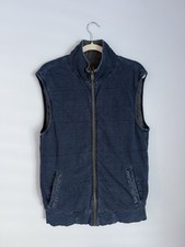 Armani Exchange Mens Blue Full Zip Lined Vest Stand-Up Collar Regular Fit M
