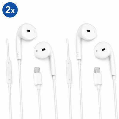 2x USB-C Kopfhörer Headset mit Mikrofon für iPhone 15 16 17 Air Pro Max