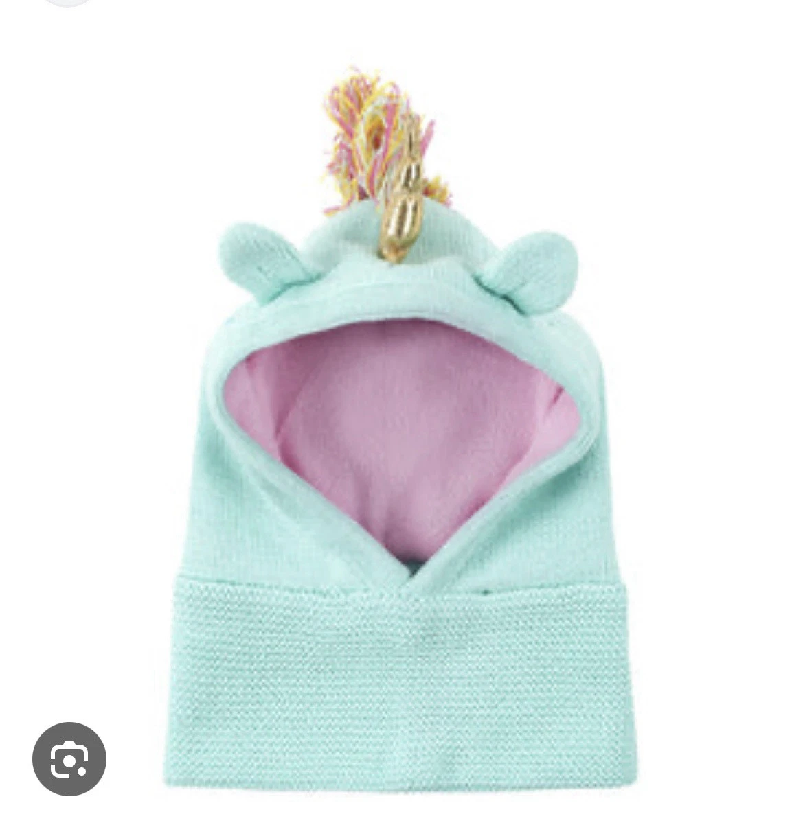 Zucchini baby Knit Balaclava Hat unicorn 6-12 Months NEW