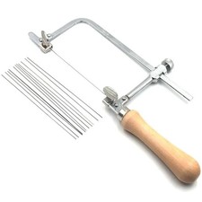 Mini U-shaped Saw Jewelry DIY Tool Jewelers Saw Bow Saw Frame W/ 12 Blades Kit