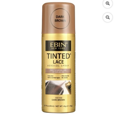 EBIN NEW YORK Tinted Lace Spray - Dark Brown 2.7oz, Quick Dry, Long Wear