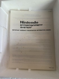 NINTENDO NES ACTION SET BOX STYROFOAM WARRANTY INFO ONLY-NO CONSOLE/Damage Sides