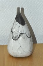 Céramique Raku pot en forme de poire signé