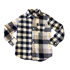 GAP Kids Blue Plaid Flannel Casual Button Up Shirt top Kids size S 6/7 Cotton