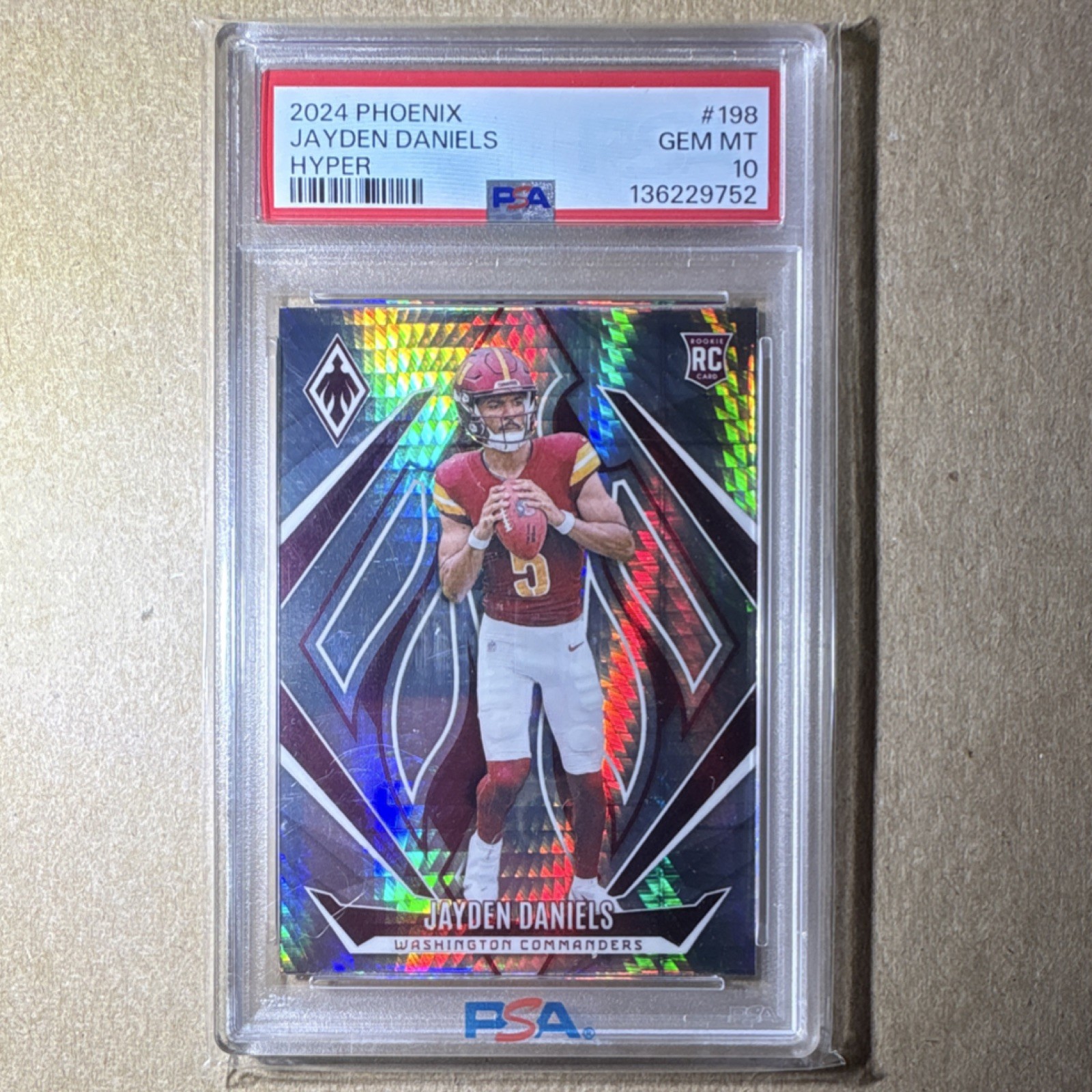 🔥2024 Panini Phoenix Jayden Daniels Hyper Rookie #198 PSA 10 Commanders🔥