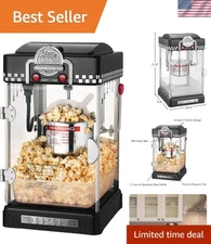 Vintage 2.5 Oz Countertop Retro Popcorn Maker for Authentic Movie Nights