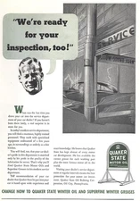 1937 Quaker State Oil: Ready for Your Inspection Vintage Print Ad