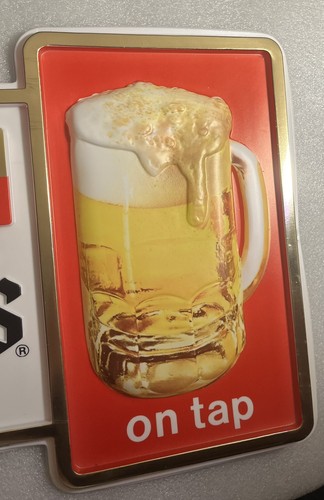 VINTAGE SCHMIDT'S ON TAP BEER SIGN PLASTIC AND CARDBOARD - Picture 3 of 4