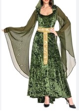 Medieval Lady Cosplay, Green Gown Vintage, Renaissance, Costume Size SMALL