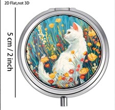 White Cat pill box medicine Trinket NEW Free Ship 2 inch Stocking Stuffer
