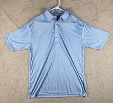 Collars and Co Dress Collar Polo Shirt Mens XL Blue Solid Stiff Neck Career