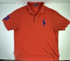 Polo Ralph Lauren Big Pony Polo Shirt Red 2XB XXL Blue Logo Short Sleeve