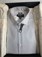 Kenneth Cole Awareness Mens Dress Shirt Size 17 34/35 Grey Long Sleeve Button Up