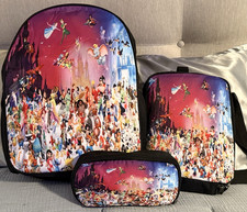 Disney ALL Characters Backpack 3 Piece Set Backpack/Lunch Bag/Pencil Bag FASTSH