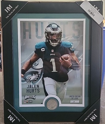 JALEN HURTS HIGHLAND MINT SILVER COIN FRAMED PHOTO PHILADELPHIA EAGLES/5,000