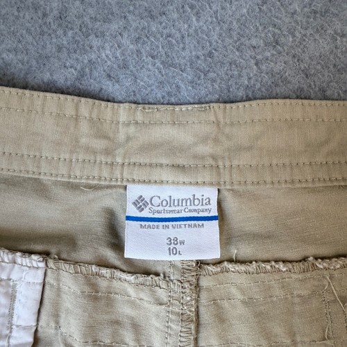 Columbia Hiking Shorts Outdoor Cargo Pocket Khaki Beige Gorpcore Mens Sz 38 x 10 - Picture 3 of 14