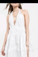 Free People Sail Away Tunic Dress Mustard Yellow Retails $98 SZ L Boho Romantic