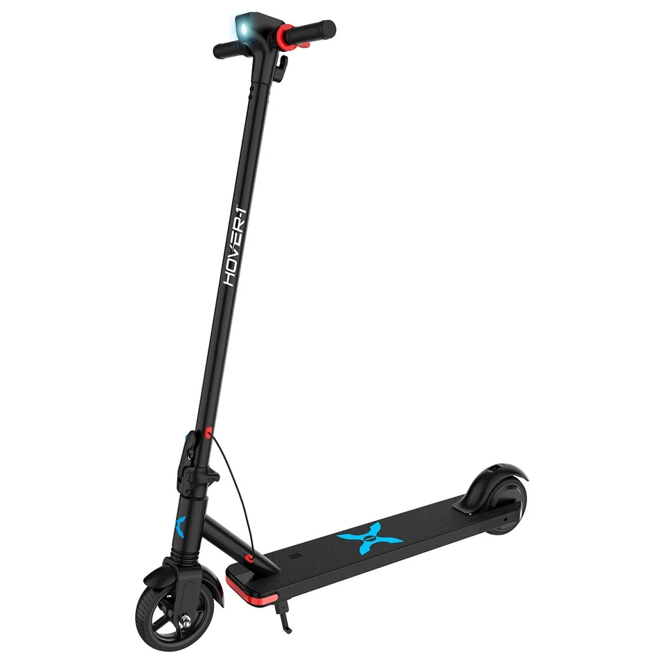 Scooter eléctrico plegable Hover-1-Highlander con alcance máximo de 9 millas y máximo de 15 mph negro