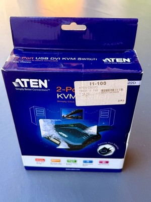 ATEN CS22D 2-Port USB DVI KVM Switch Umschalter Remote Port Selector