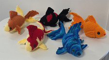 Lot 5 Goldfish Realistic Fish Amigurumi Doll Handmade Crochet Stuff Fishes Toys