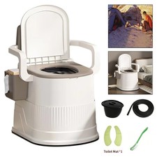 2-Gallon Portable Travel Toilet Outdoor/Indoor for Camping Hiking w/ Tissue Box