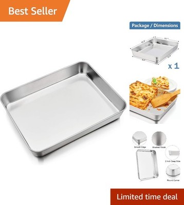 Healthy Stainless Steel Baking Pan with Deep Sides for Casseroles