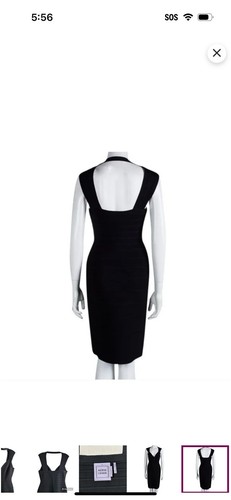 Women’s Dress Herve Leger Knee Length Knitted Sleeveless Bandage Black, Size S - Picture 12 of 12