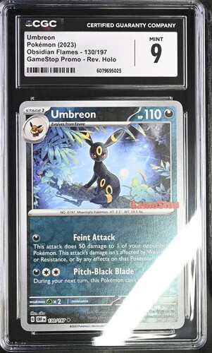 Graded Pokemon - Umbreon (130/197) Obsidian Flames Game Stop Promo CGC 9