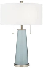 Color Plus Peggy 29 3/4" Modern Glass Rain Blue Gray Table Lamp